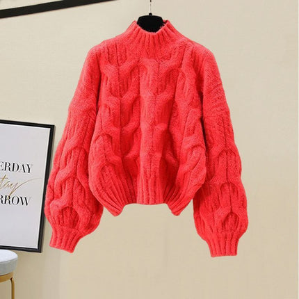 Winter suit Women's 2024 New Wearing Cotton Vest Thickened Sweater All-match Slimming Wide Leg Pants Three-piece Set