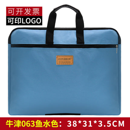 Jianteng A4 Portable file bag canvas Oxford cloth multi-layer information bag file bag student stationery bag office supplies