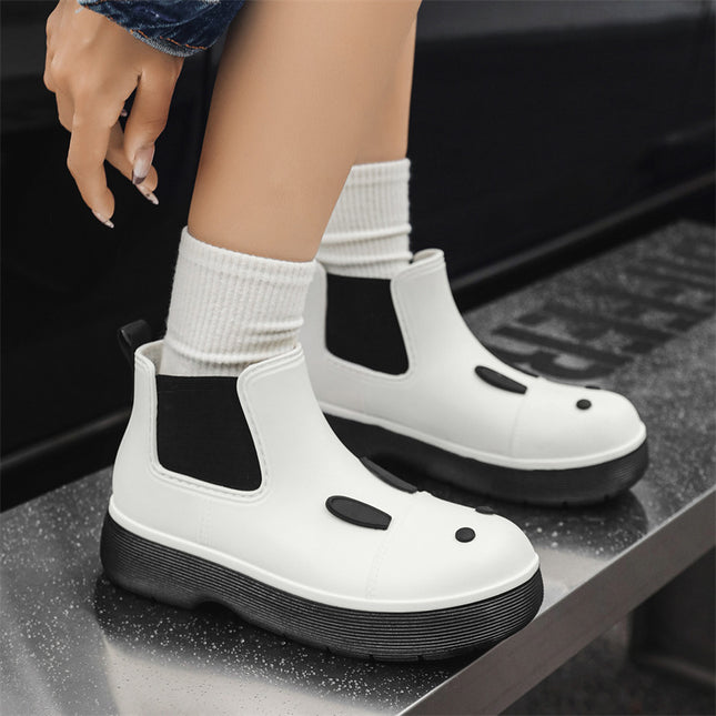 Summer Martin Rain Boots Cute Student Thick Bottom Rain Boots Women's Waterproof Shoes New Style Water Boots Short Boots Non-slip Rubber Shoes