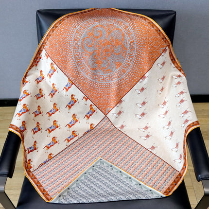 [Thistle Flower Story] Heavy Weightweight 18 Mumi Twill Silk Scarf Women's Mulberry Silk Double-Sided Printed Large Square Scarf Shawl