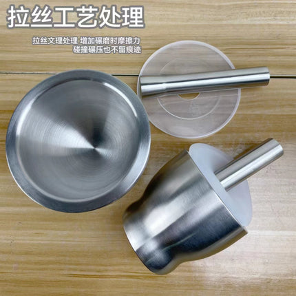 304 stainless steel garlic masher round grinding pot mortar mold stone mortar masher with lid mortar Masher