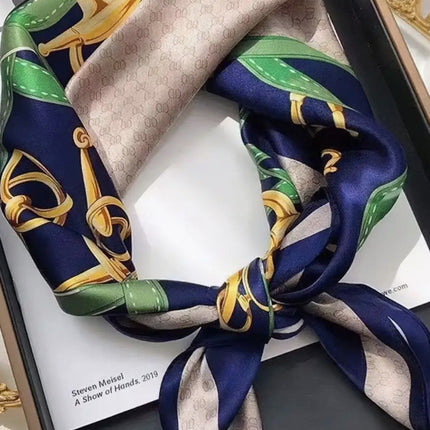 70 Silk Scarf Square Scarf High-end Korean Style Fashion All-match Professional Silk Small Scarf Retro Printed Silk Scarf for Women