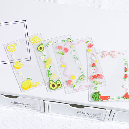 Small Fresh Cherry Album Small Card Protective Cover Hard Rubber Cover 40 Silk High Permeable Anti-scratch Tear Film B8 Bead Chain Card Cover in stock