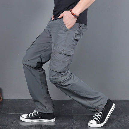 Mountaineering Pants Men's Outdoor Summer Thin Multi-pocket Cordwork Pants Men's Loose Charge Pants Men's Two-section Pants Removable Pants