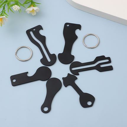 Foreign trade multi-functional key stainless steel bottle opener supermarket cart token keychain cross-border supermarket shopping cart token