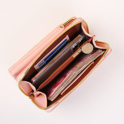 Manufacturer's Supply 2024 New Women's Mobile Phone Bag Korean Style Fashionable Pebbled Pattern Pure Color Embroidered Cross-Body Shoulder Bag