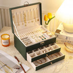 Upgraded dark green jewelry box