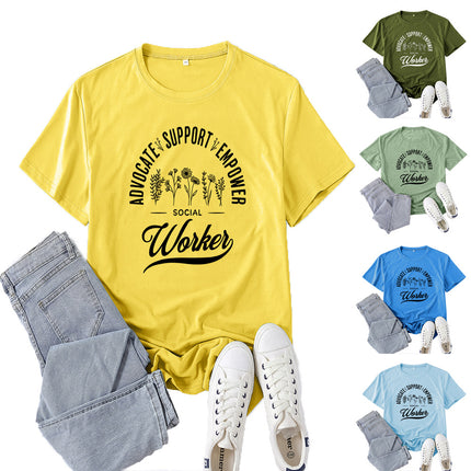 Amazon Supply Advocate Support Empower Printed Short-Sleeved Women's Casual Summer Casual