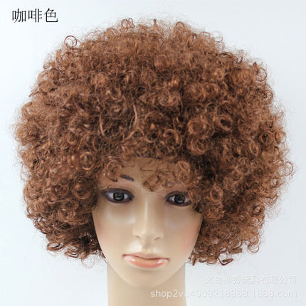 False cover round curly hair props large size head cover large wig explosive head wig fan hair