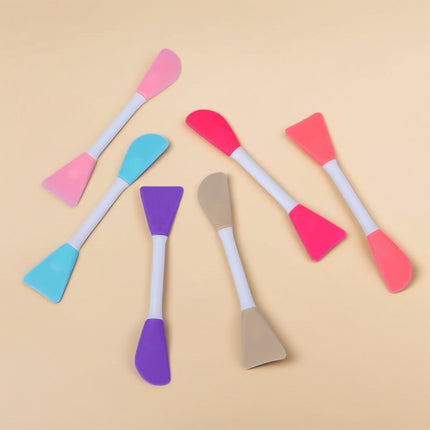 In-Stock Single Double-Sided Multi-Color Angled Flat Head Beauty Tpr Silicone Set Mask Brush and Beauty Tools