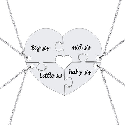 Cross-Border Family Interlocking Necklace Keychain with Engraving Option, Pendant for Couples, Friends, Roommates, Set of Jewelry Gifts