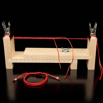 Hand rope braided rope handmade diy red rope bracelet holder wooden frame Jade thread necklace rope hair weaving tool