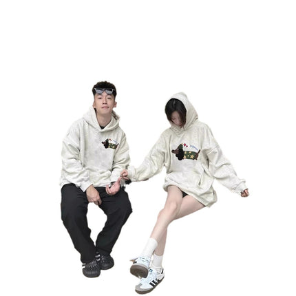 High-End Oversize Tops for Men and Women, Special Couple Wear, Autumn and Winter Velvet Hooded Sweatshirts, Trendy Brand Class Uniforms
