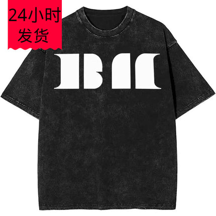 Harajuku Washed Shirt Babymonster Group Logo Fan Art Outfit