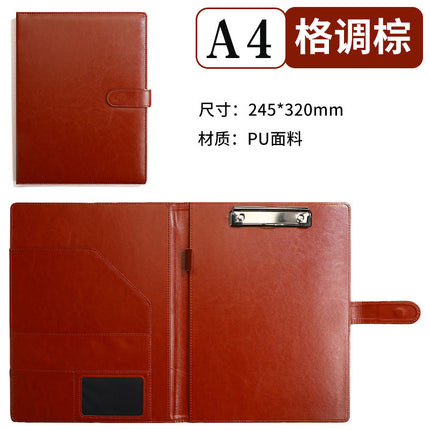 A5 Buckle Multifunctional Folder Pu Leather A4 Contract Folder Note Pad with Magnetic Buckle Business Manager Folder