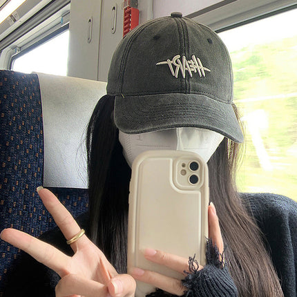 Big brim baseball cap women's spring and summer sunscreen hat casual tide big head circumference deepened face small cap