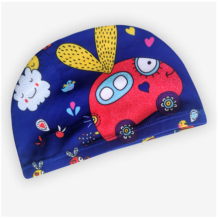 Cartoon Children's Swimming Cap Printed Cute Fashionable Cloth Cap for Boys and Girls Comfortable Non-Stretching Swimming Cap Cloth Cap Quick-Drying