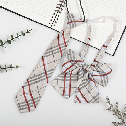 Japanese and Korean striped jk/dk college style men's and women's red cyanotic gray blue shirt accessories tie-free collar suit