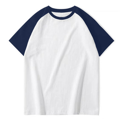 Cross-Border Supply Manufacturer Direct Sales T-Shirt Custom Round Neck Loose Raglan Short-Sleeved T-Shirt Light Board Blank Board Summer Girls