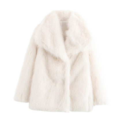 Foreign Trade 2026 Autumn and Winter European and American Fashion Versatile Casual Lapel Faux Fur Coat for Women X410970