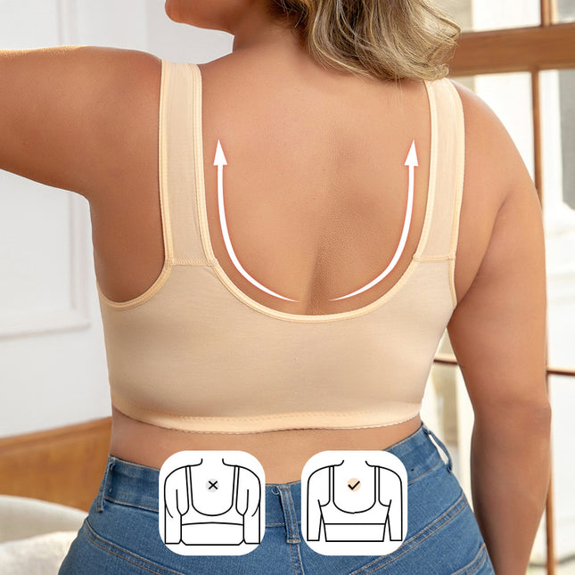 Front Button C-F Cup Oversized Bra Cross-Border Popular European and American Size No Rims Vest Style Fashionable Lace Intimates