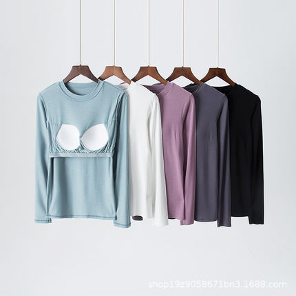 Women's Spring and Autumn All-In-One Solid Color Casual Home Casual Sportswear Round Neck Can Be Worn Outside and Can Be Shipped Wholesale