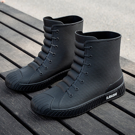 New Rain Boots for Men and Women, Waterproof Shoes, Short-Tube Adult Fashion Student Korean Style Mid-Tube Non-Slip Water Boots, Trendy and Versatile