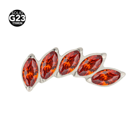 F-136 titanium alloy multicolor stitching zircon horse eye five zirconium earnail lip nail ear bone nail piercing jewelry wholesale