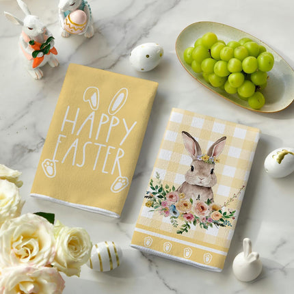 Cross-border Easter Kitchen Towel Absorbent Dishwashing Cloth Holiday Atmosphere Decorative Hand Towel Household Cleaning Cloth