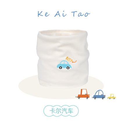 Cute Taobao baby collar autumn and winter fleece-lined thickened children's scarf outdoor windproof scarf pullover de Velvet cartoon