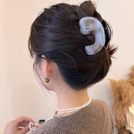 New popular acetate metal hair clip women's large hairpin hair volume large hair grip headdress light luxury high-end design hair accessories