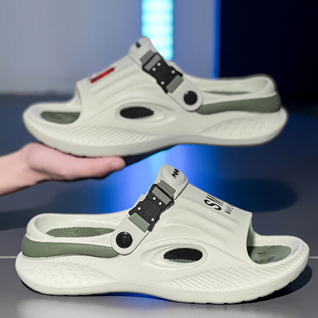 Slippers for Men's Summer Outer Wear Thick-Soled Shoes with a Sense of Stepping on Shit Large Size 45 Sports and Leisure Summer Beach Sandals