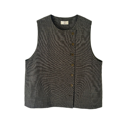 Official Figure 2025 Spring Japanese Vintage Green Vest Women's Early Spring Casual All-match Sleeveless Vest Vest Jacket