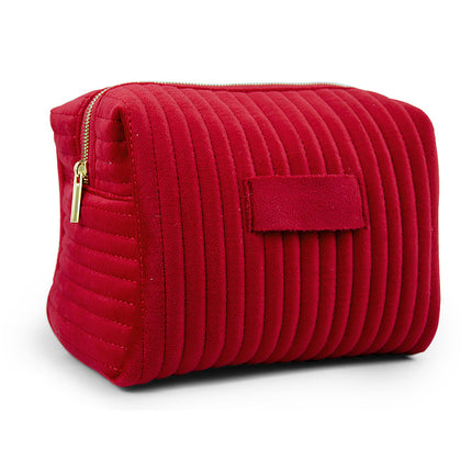 Etsy Cross-Border Popular Embroidered Striped Velvet Makeup Bag, High-Quality, Soft and Skin-Friendly Cosmetic Storage Bag