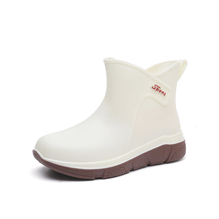 Fashionable Waterproof Rain Boots for Women, Fashionable Mid-Calf Water Boots, Lightweight Outer Overshoes, Non-Slip, Versatile and Wear-Resistant for All Seasons