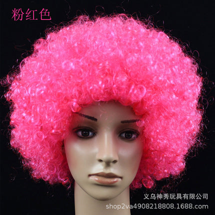 False cover round curly hair props large size head cover large wig explosive head wig fan hair