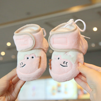 Baby Shoes Autumn and Winter Fleece-Lined Thickeneded Soft-Soled Snow Boots Non-Slip Non-Falling Baby Toddler Shoes Cute Warm Cotton Shoes