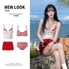 Red plaid (set of four) / Please take photos for wholesale [one size fits all]