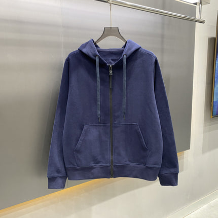 Asaourol Oversized High-Weight Cotton Heavy Casual Men's Cardigan Hooded Light Luxury Zipper Sweatshirt