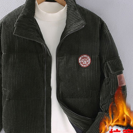 G138 winter New Korean style casual stand collar corduroy down jacket warm cold-resistant Men's Youth All-matching