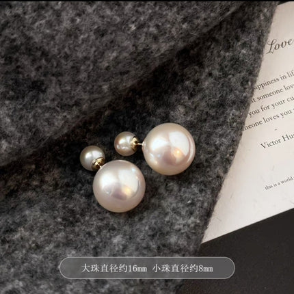 Shijia size pearl earrings women's 2024 new style multi-wearing light luxury temperament earrings s925 silver needle ear jewelry