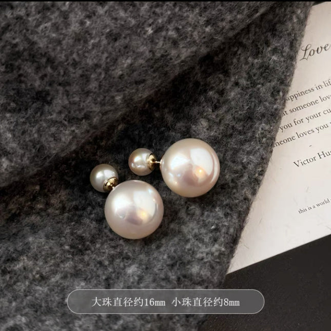 Shijia size pearl earrings women's 2024 new style multi-wearing light luxury temperament earrings s925 silver needle ear jewelry