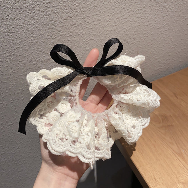 2026 New Lace Scrunchie Elegant French Bow Hair Tie Lolita Style Hair Rope Hair Accessory