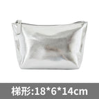 Environmentally friendly pu silver trapezoid bag