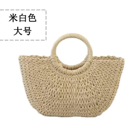 New Summer Straw Bag, Vegetable Basket, Handbag, Large Capacity Tote Bag, Women's Handwoven Bag, Vacation Beach Bag