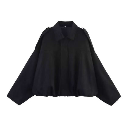 AliExpress bomber jacket fashion cross-border casual European and American bat sleeve top wholesale women's zipper