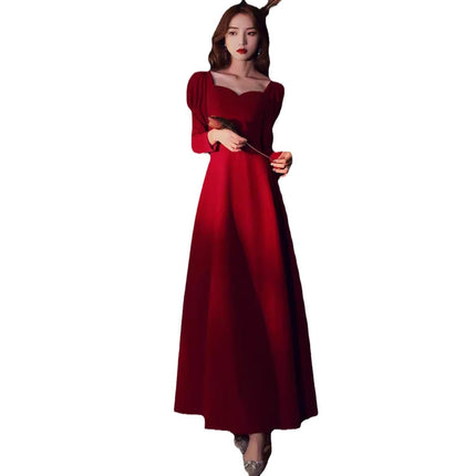 plus size Toast Dress Bridal Evening Dress 2025 New Autumn and Winter Wedding Dress Engagement Door Long dress