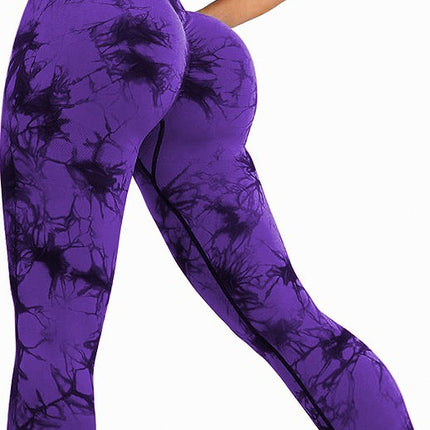 High-Waisted Tie-Dye Butt-Lifting Fitness Pants, Breathable Peach-Lift Compression Training Nine-Point Yoga Pants Define