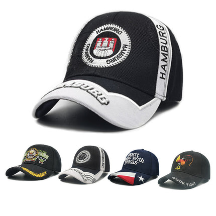 Men's baseball cap 3D embroidered peaked cap hat female outdoor sun hat sun protection hat Amazon cross-border hot sale