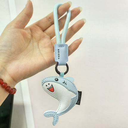 New Shark Cartoon Cute Pet Leather Toy Bag Hanging Accessories Car Fashion Car Bag Keychain